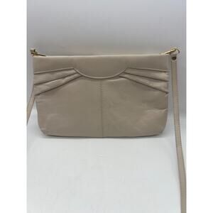 Vtg MCI Clutch Handbag Taupe Tan Faux Leather‎ Lined Shoulder Bag Purse